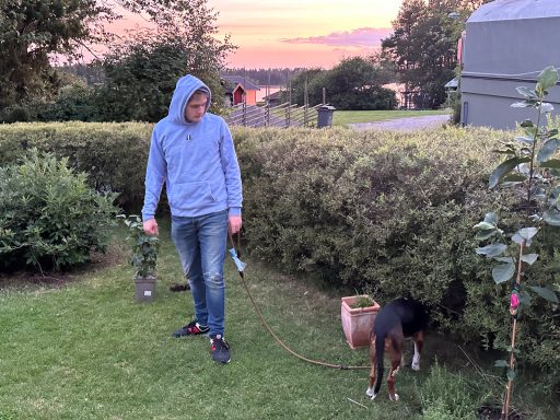 My son with our "Holiday-Hunter"